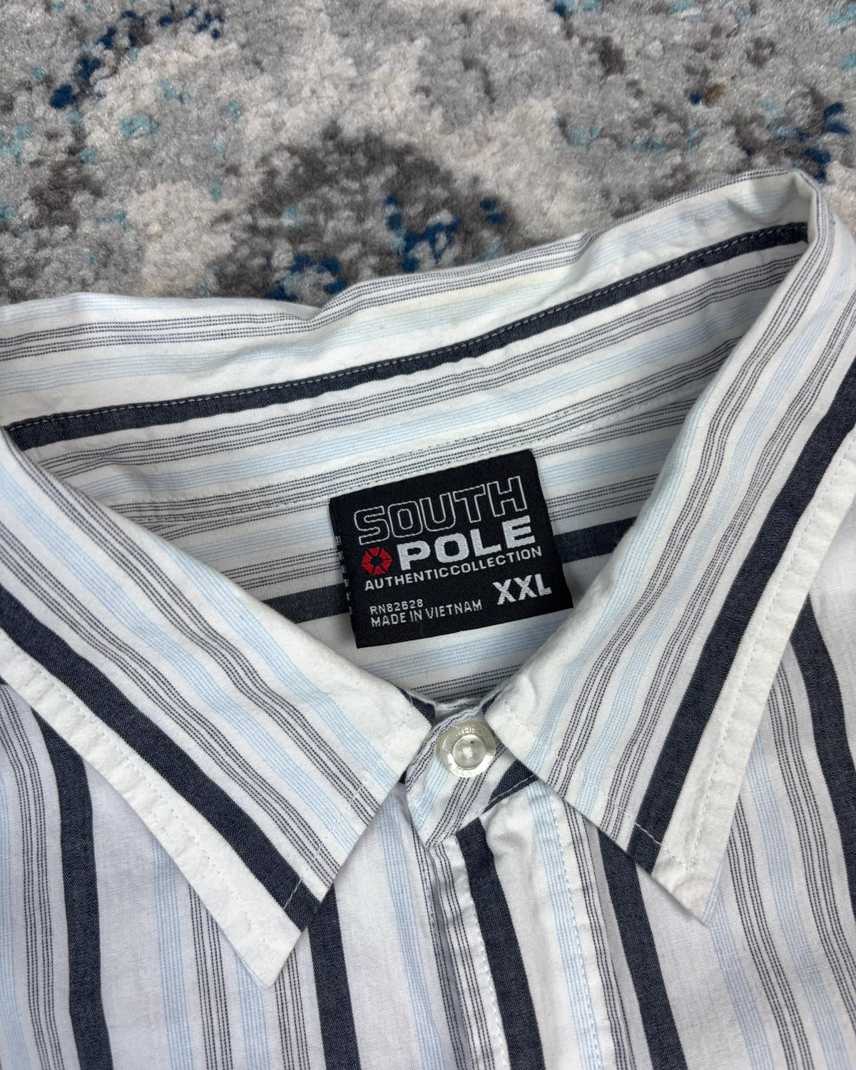 Vintage Y2K South Pole Long Sleeve Reworked Cropped Button Up Shirt Size 2XL