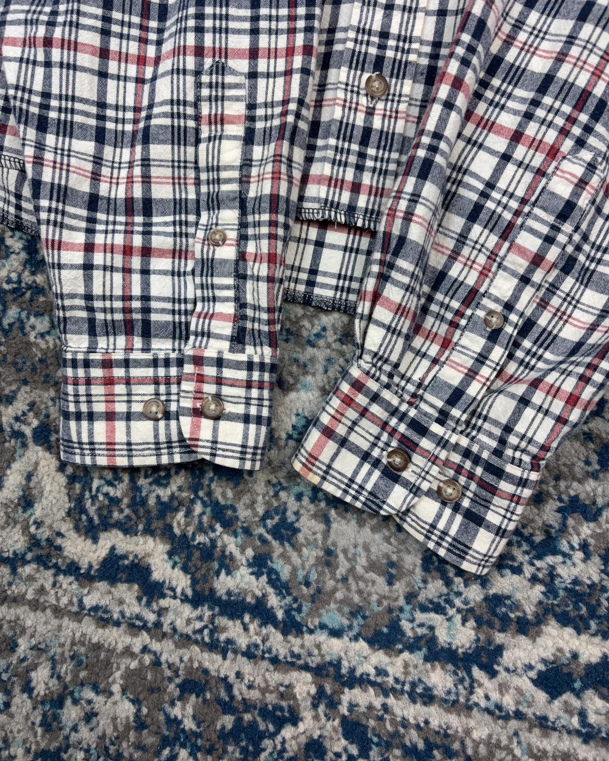 Vintage Eddie Bauer Plaid Long Sleeve Reworked Cropped Button Up Shirt Size XL