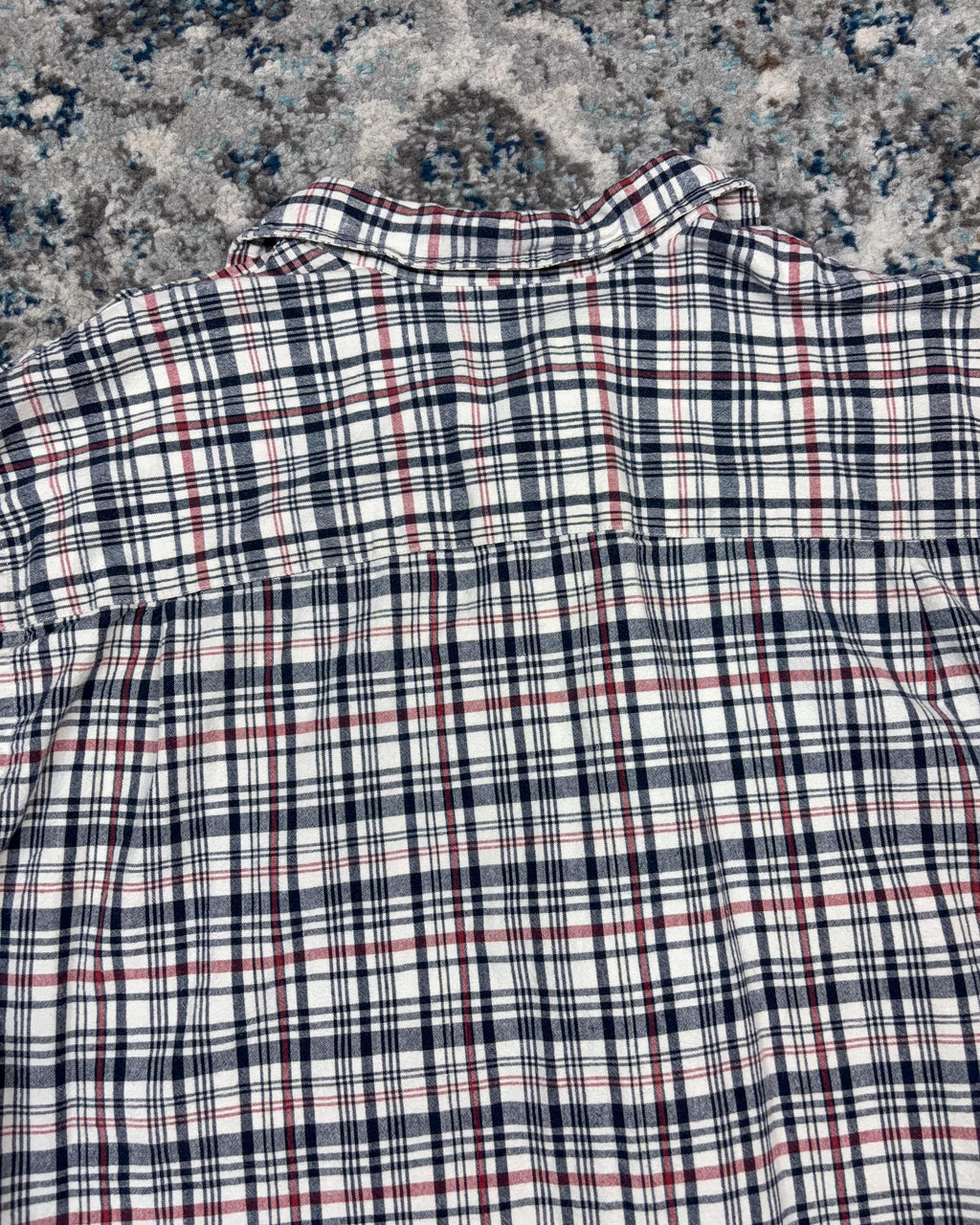 Vintage Eddie Bauer Plaid Long Sleeve Reworked Cropped Button Up Shirt Size XL