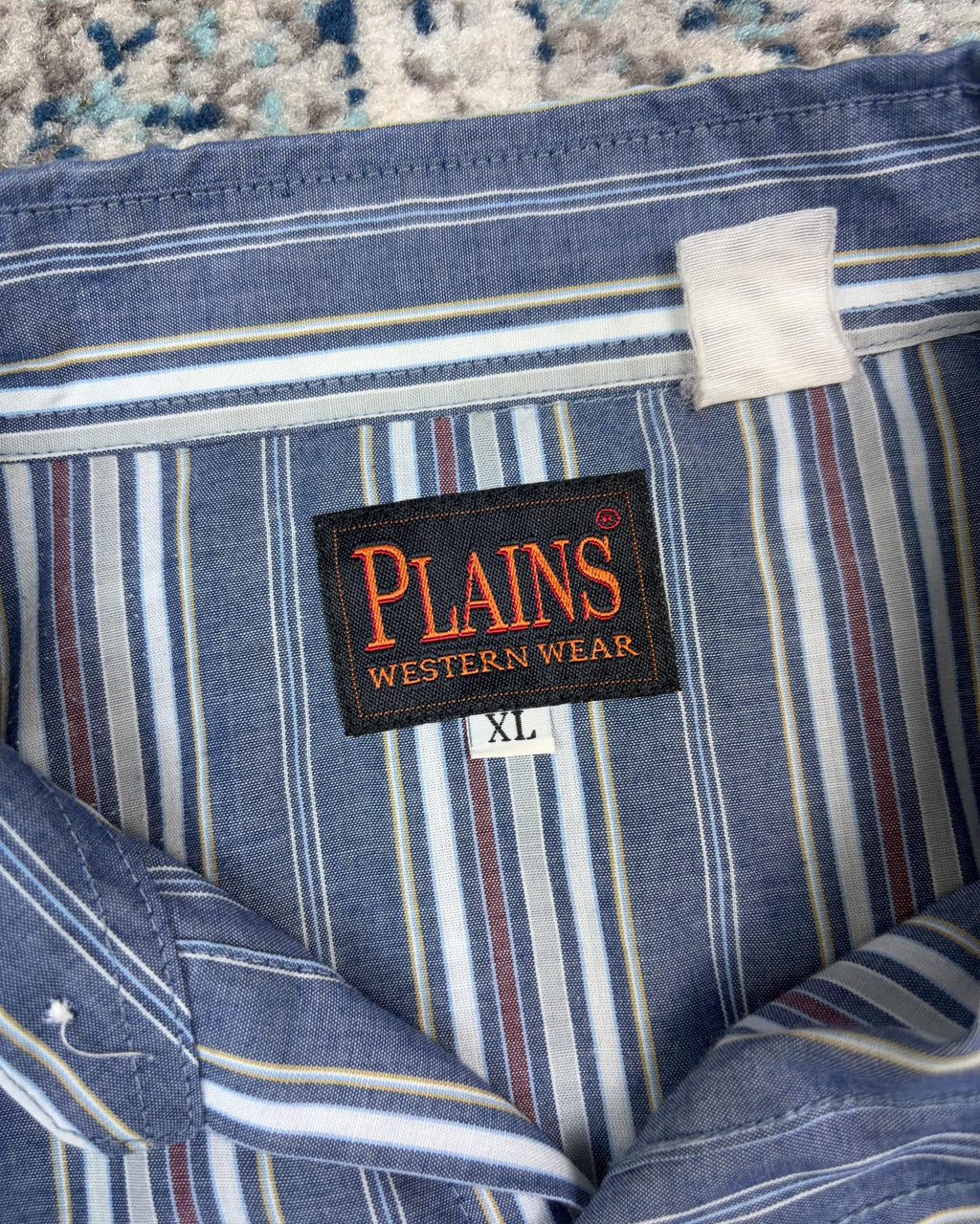 Vintage 90s Plains Western Wear Pearl Snap Reworked Cropped Button Up Shirt Size XL