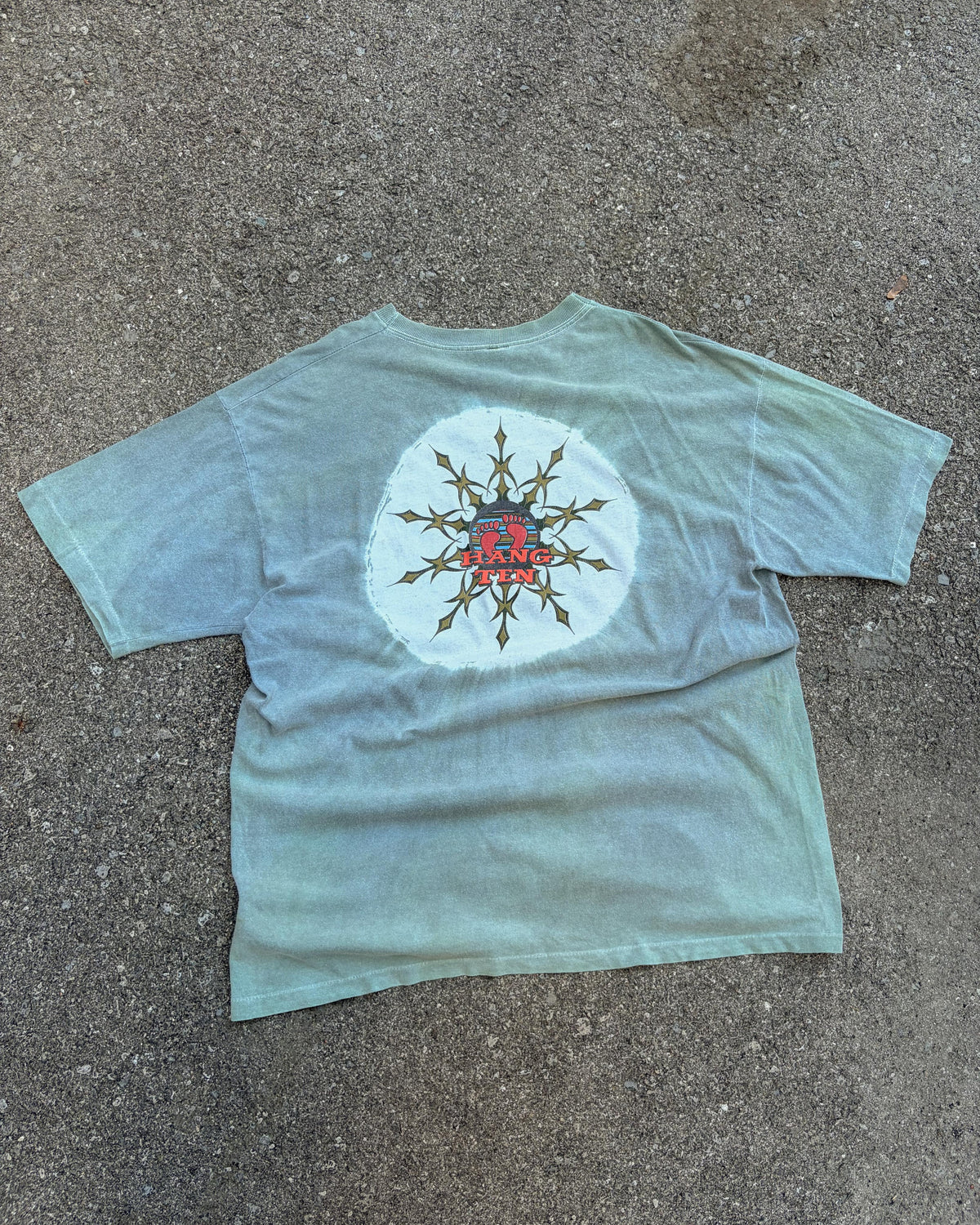 Vintage 90s Hang Ten Surf Emblem Graphic Faded T-Shirt Size XL