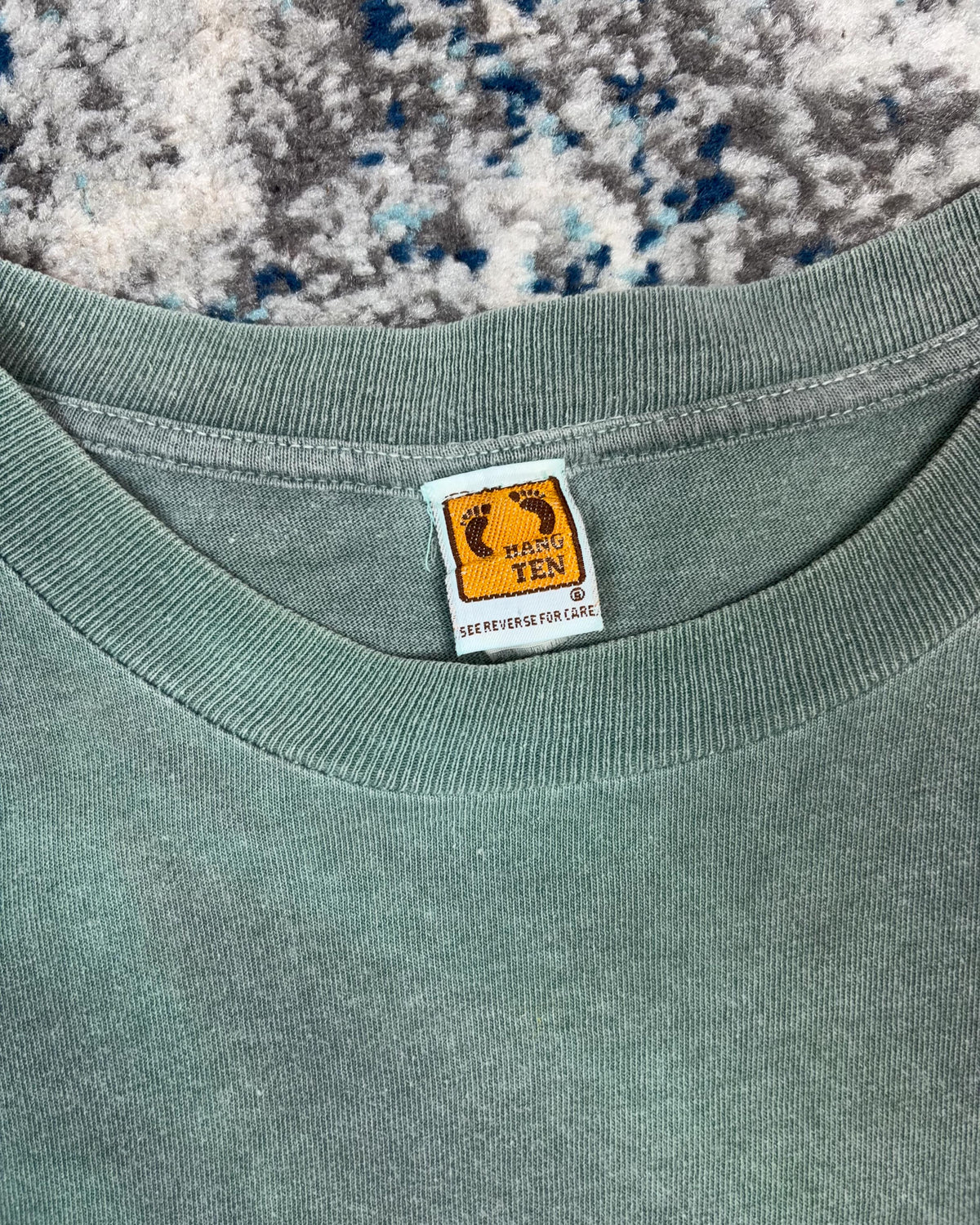 Vintage 90s Hang Ten Surf Emblem Graphic Faded T-Shirt Size XL