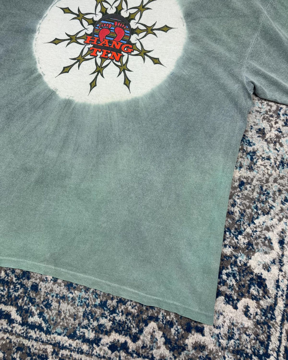 Vintage 90s Hang Ten Surf Emblem Graphic Faded T-Shirt Size XL