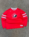 Vintage Team Canada NHL Nike Jersey Style Long Sleeve T-Shirt Size XL
