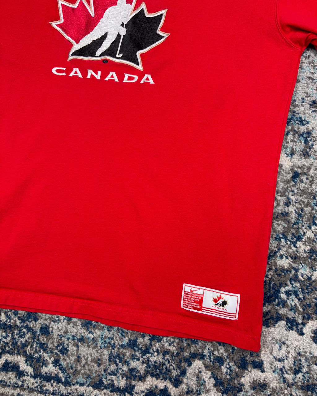 Vintage Team Canada NHL Nike Jersey Style Long Sleeve T-Shirt Size XL
