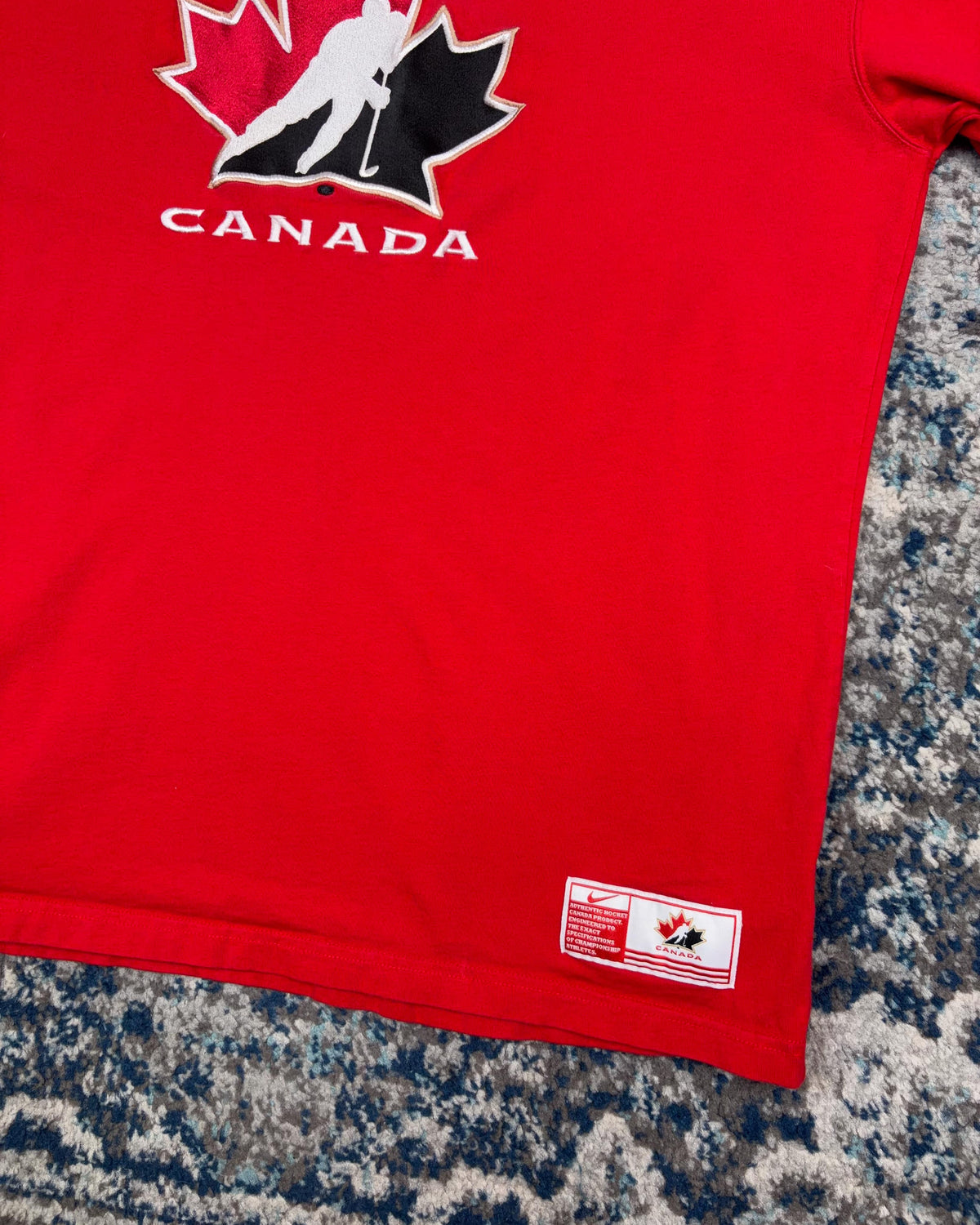 Vintage Team Canada NHL Nike Jersey Style Long Sleeve T-Shirt Size XL