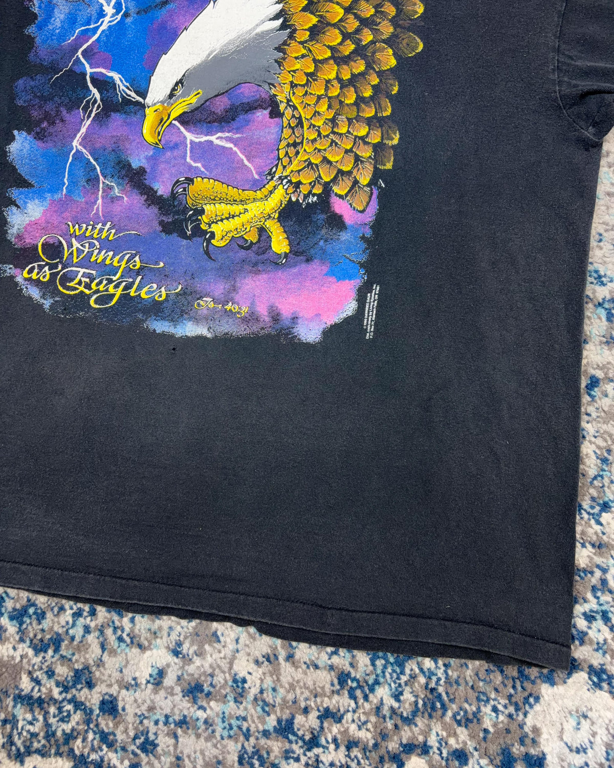 Vintage 90s With Wings As Eagles Bible Verse Graphic T-Shirt Size XL