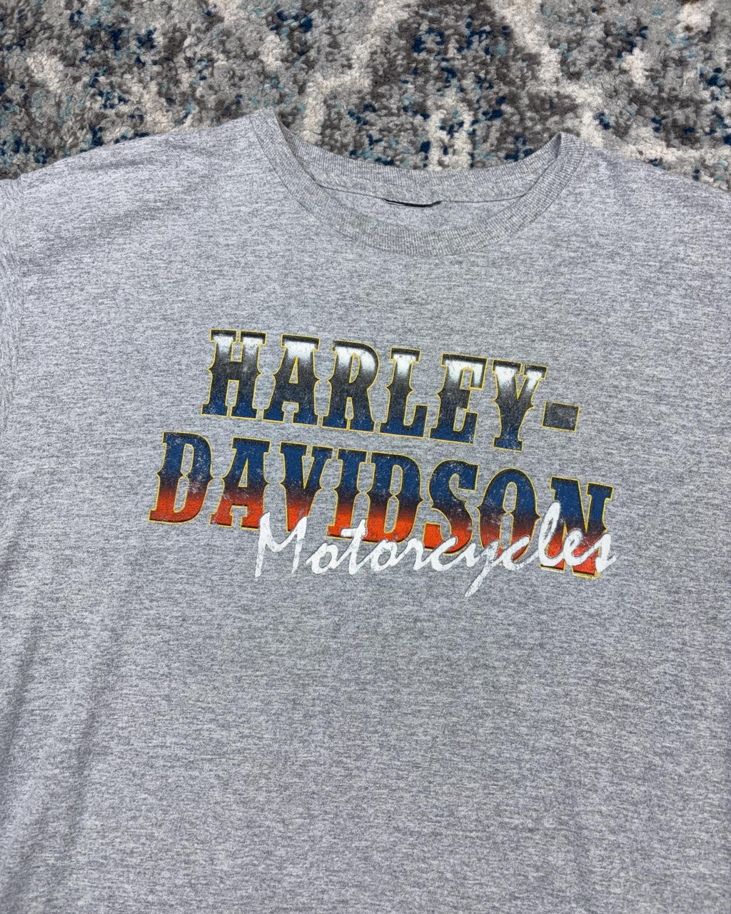 Vintage Harley Davison Gradient Spellout Graphic T-Shirt Size Medium