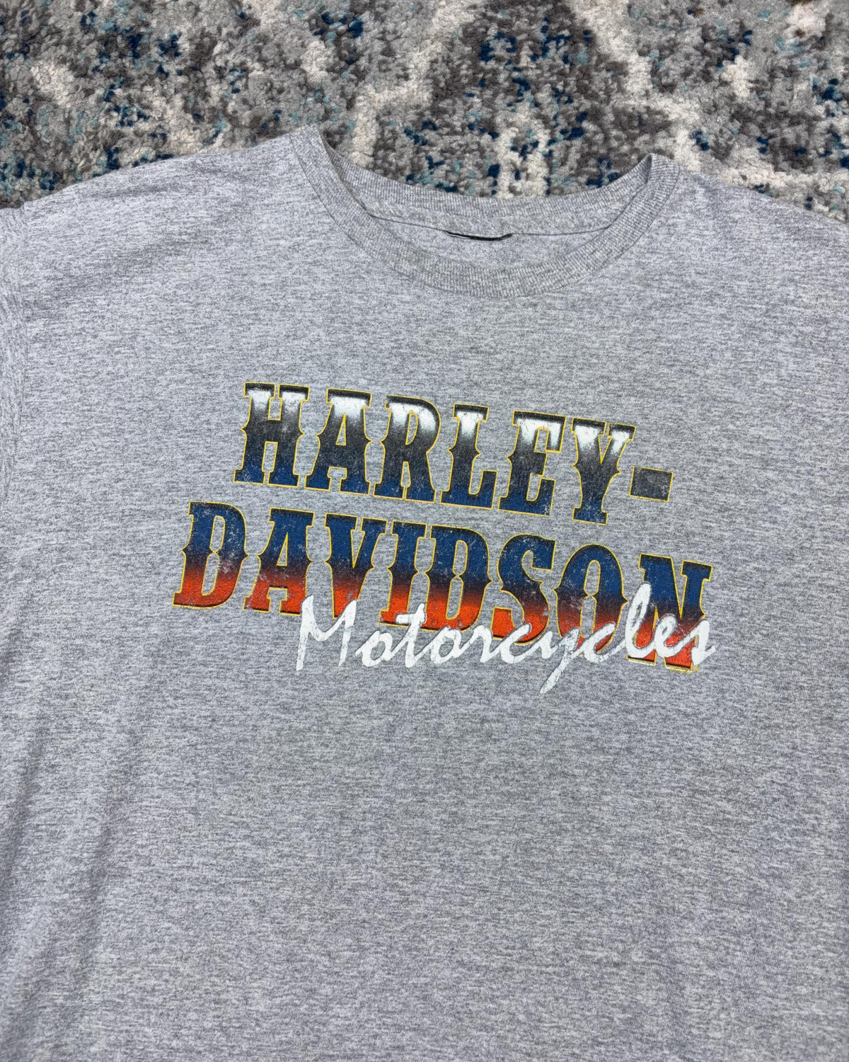 Vintage Harley Davison Gradient Spellout Graphic T-Shirt Size Medium