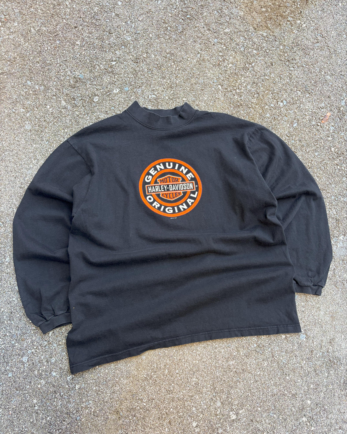 Vintage 1997 Harley Davidson Classic Logo Graphic Long Sleeve T-Shirt Size Large