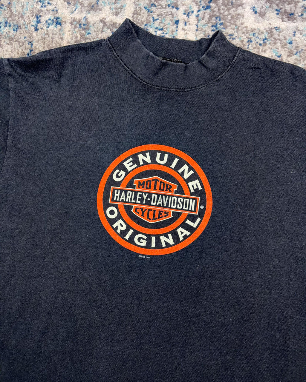 Vintage 1997 Harley Davidson Classic Logo Graphic Long Sleeve T-Shirt Size Large