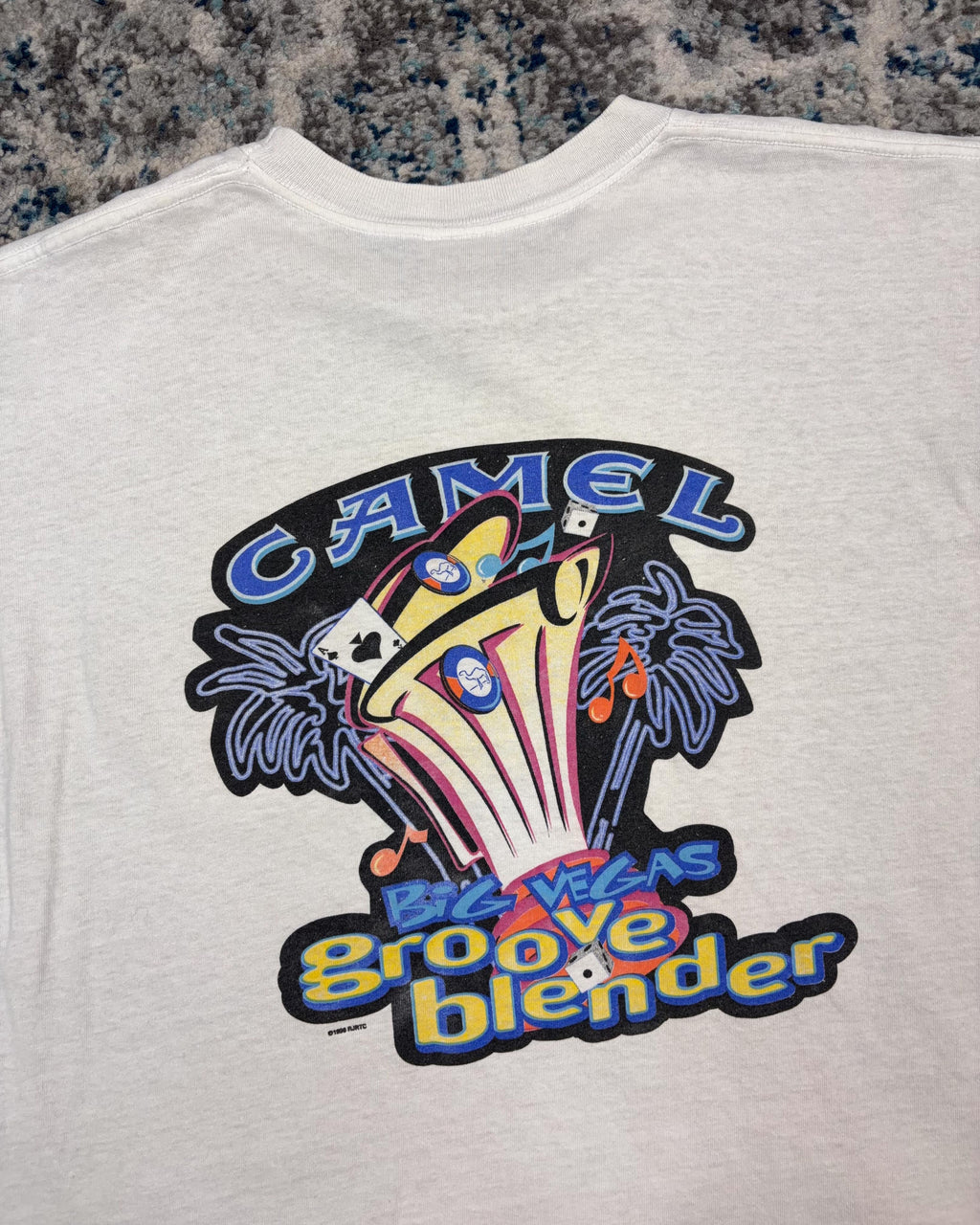 Vintage 1998 Camel Big Vegas Groove Blender Chest Pocket T-Shirt Size XL
