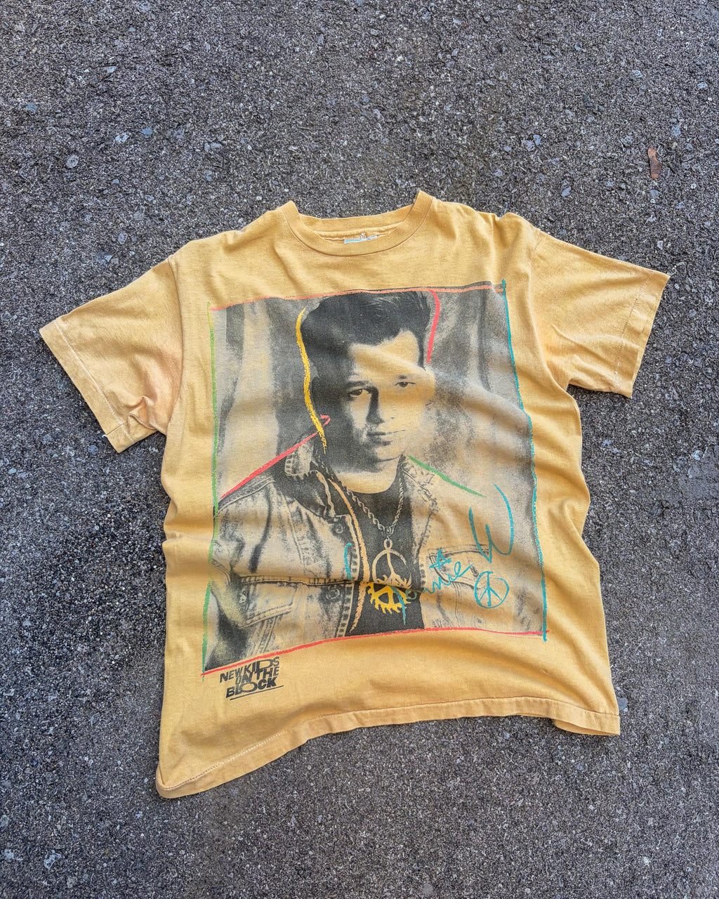 Vintage 1989 Donnie Wahlberg New Kids On The Block Music Portrait T-Shirt Size Medium