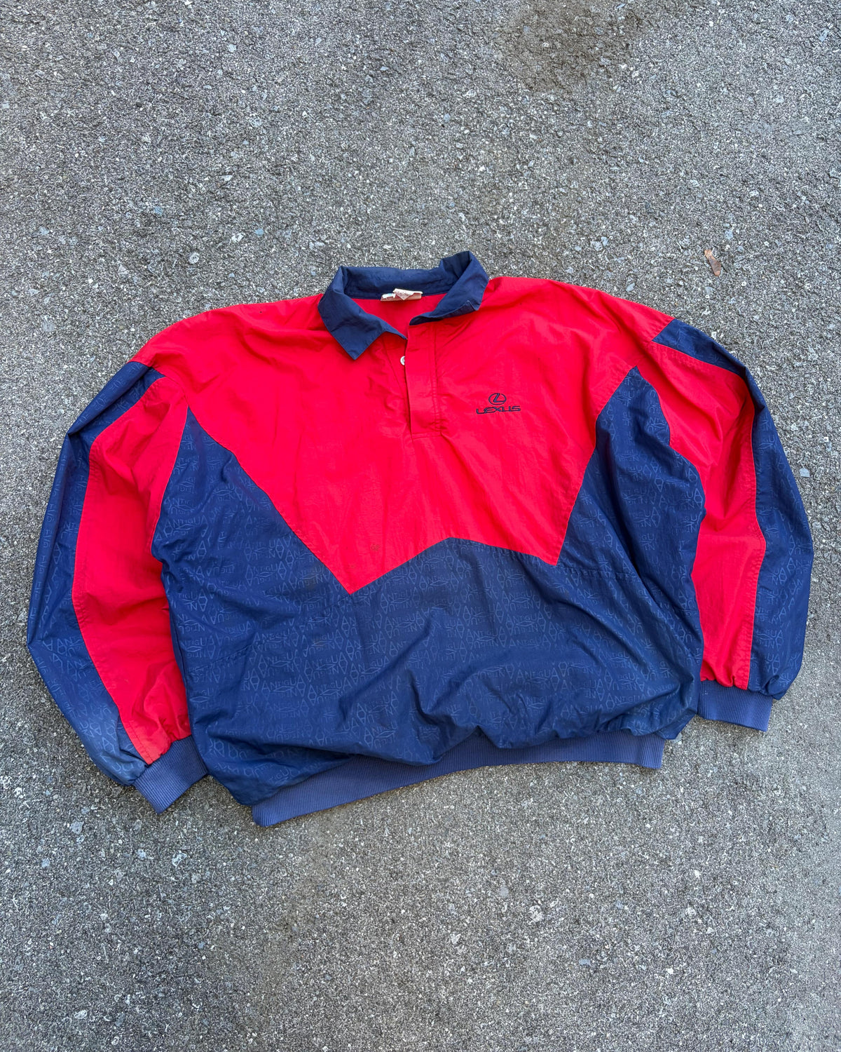 Vintage 90s Antigua All Over Print Lexus Embroidered Windbreaker Jacket Size XL