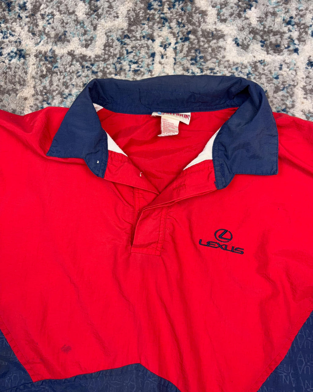 Vintage 90s Antigua All Over Print Lexus Embroidered Windbreaker Jacket Size XL