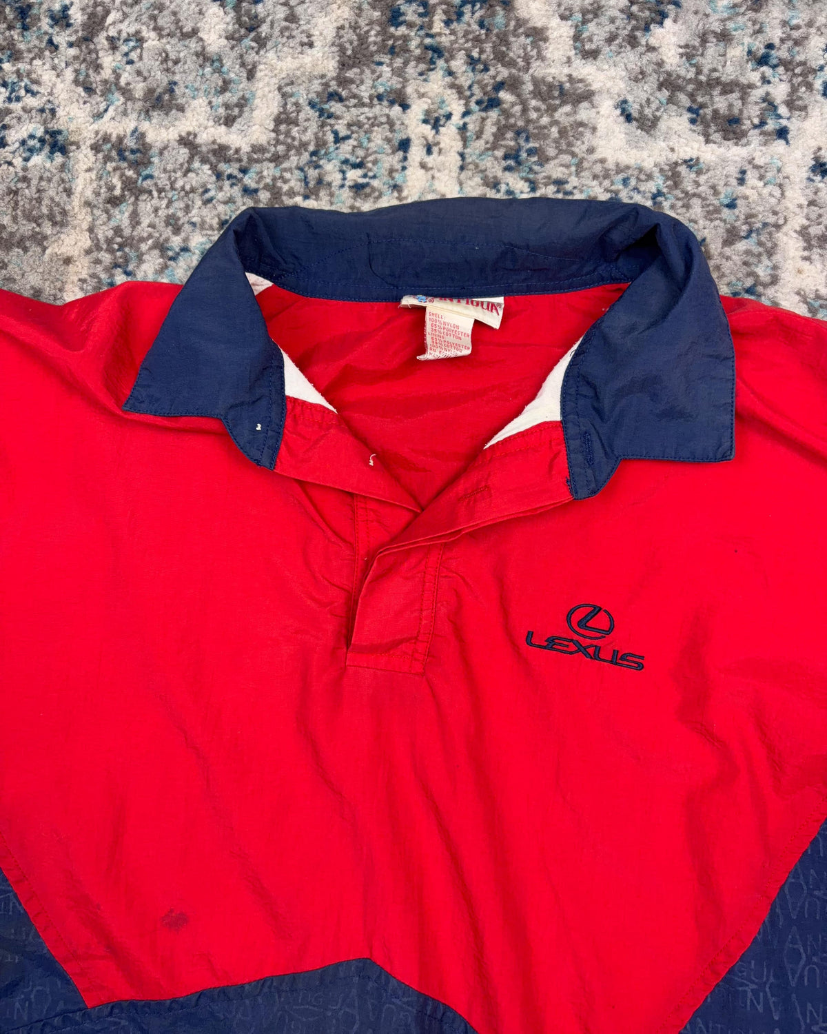 Vintage 90s Antigua All Over Print Lexus Embroidered Windbreaker Jacket Size XL