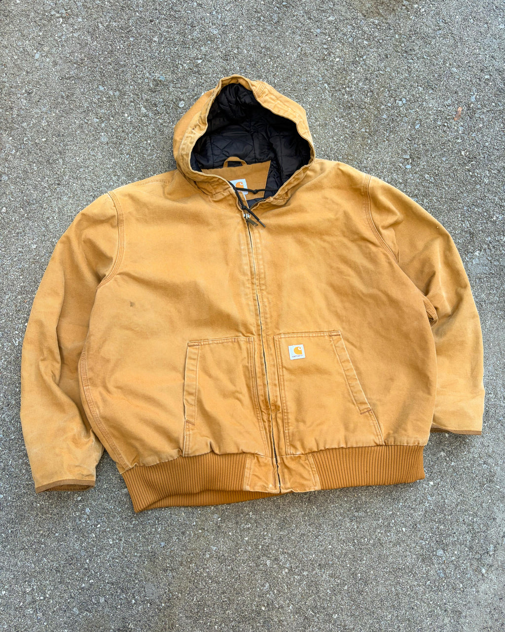 Vintage Carhartt Quilted Lined Canvas Workwear Active Bomber Jacket Size 2XL