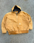 Vintage Carhartt Quilted Lined Canvas Workwear Active Bomber Jacket Size 2XL