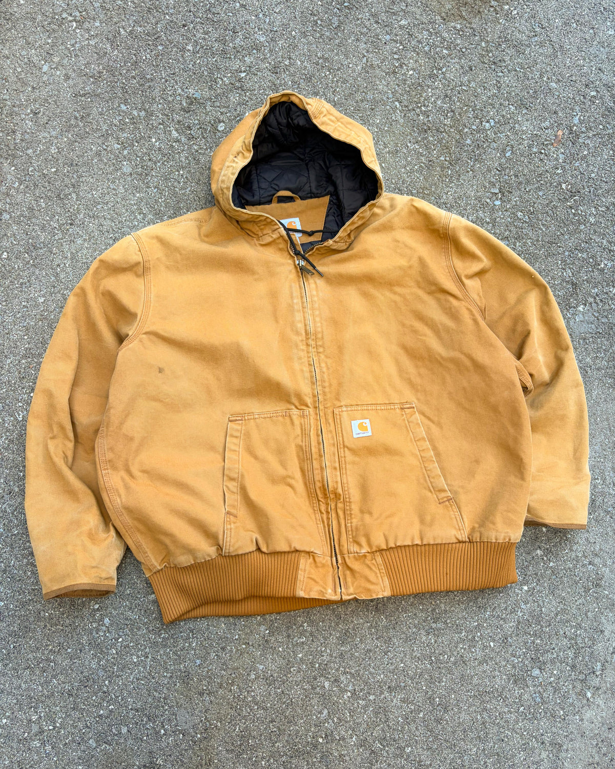 Vintage Carhartt Quilted Lined Canvas Workwear Active Bomber Jacket Size 2XL