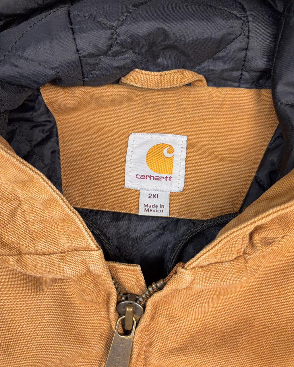 Vintage Carhartt Quilted Lined Canvas Workwear Active Bomber Jacket Size 2XL