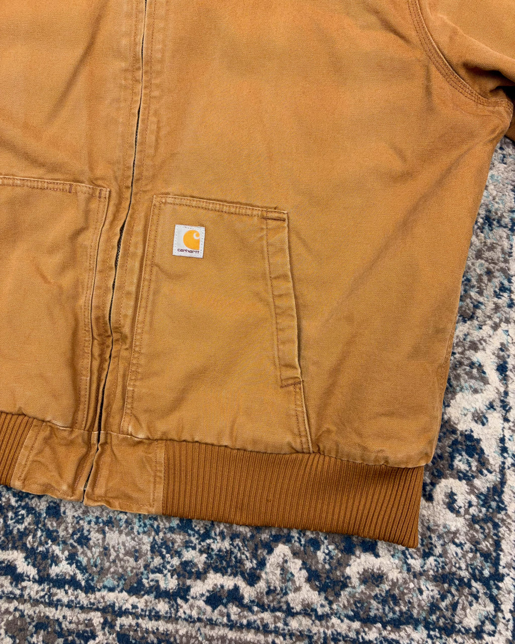 Vintage Carhartt Quilted Lined Canvas Workwear Active Bomber Jacket Size 2XL