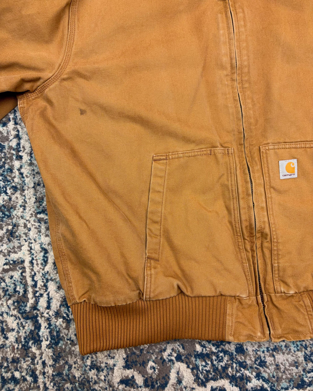 Vintage Carhartt Quilted Lined Canvas Workwear Active Bomber Jacket Size 2XL