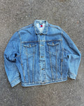 Vintage Tommy Hilfiger Medium Wash Denim Trucker Jacket Size Large