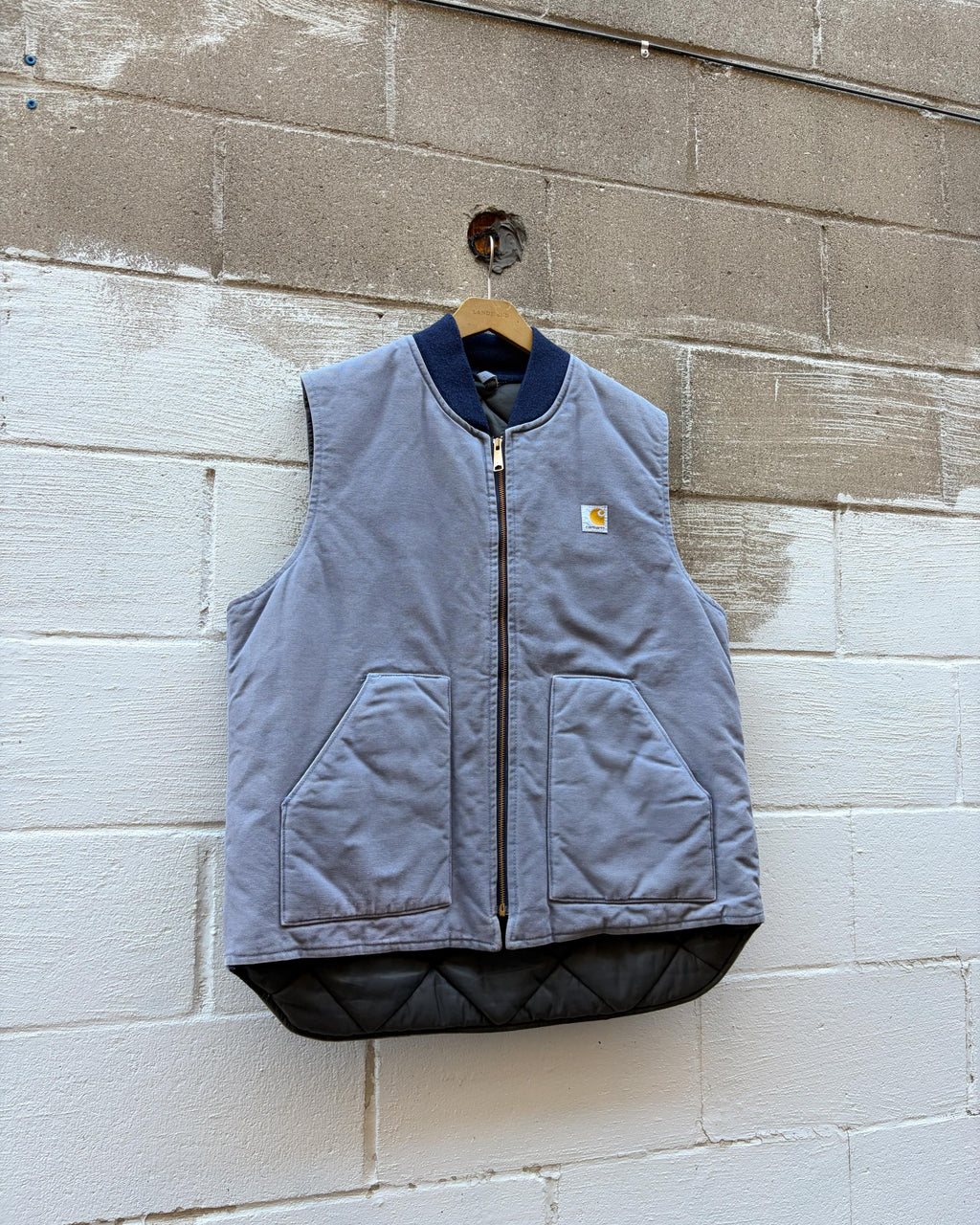 Vintage 80s Carhartt Quilted Lined Canvas Workwear Vest Jacket Size XLT