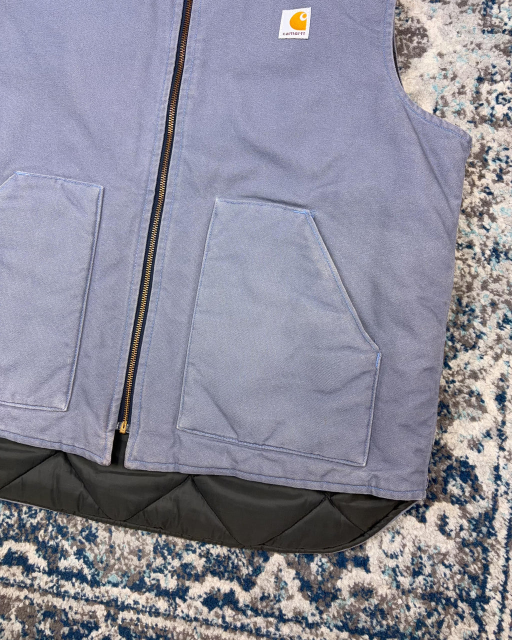 Vintage 80s Carhartt Quilted Lined Canvas Workwear Vest Jacket Size XLT