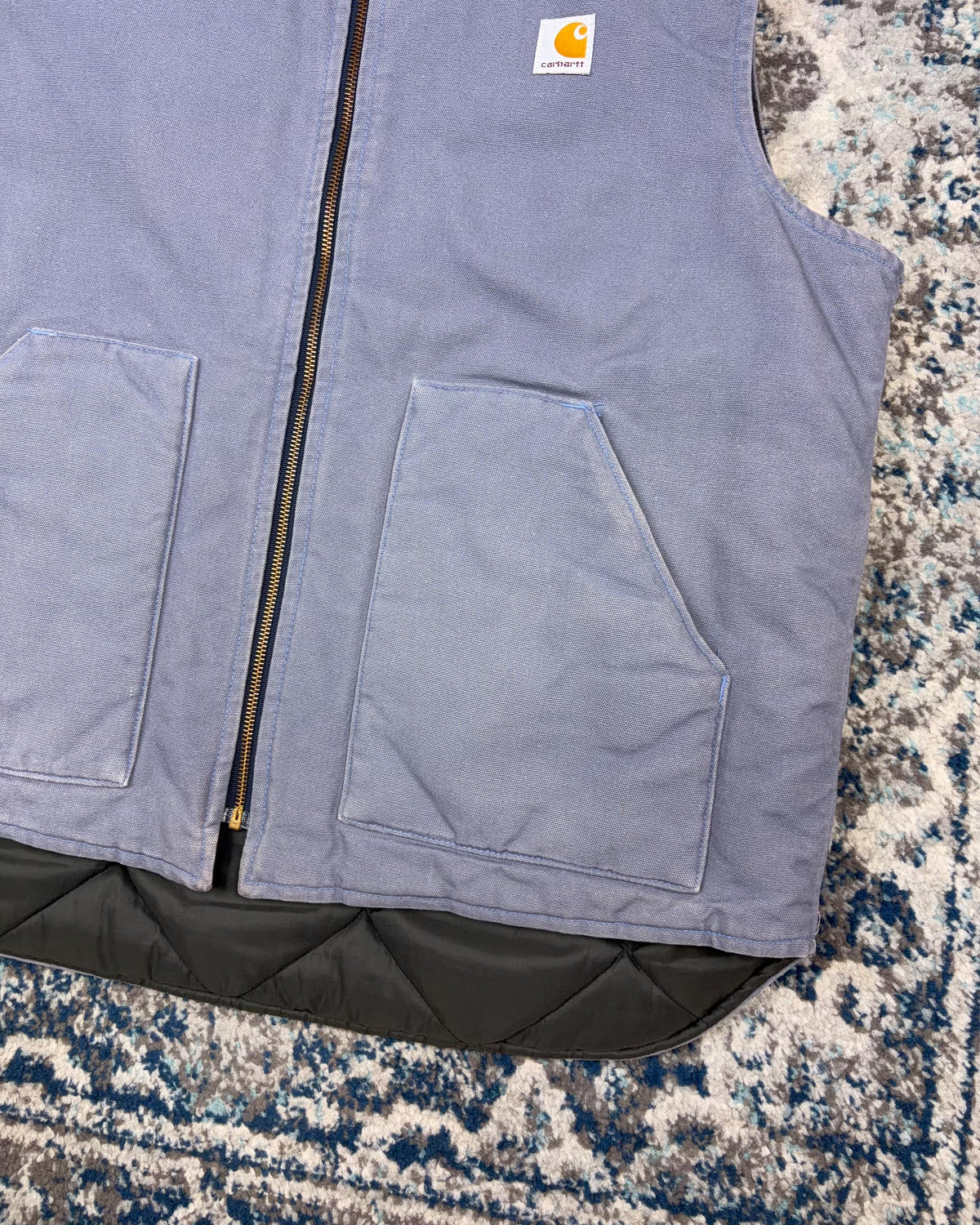 Vintage 80s Carhartt Quilted Lined Canvas Workwear Vest Jacket Size XLT