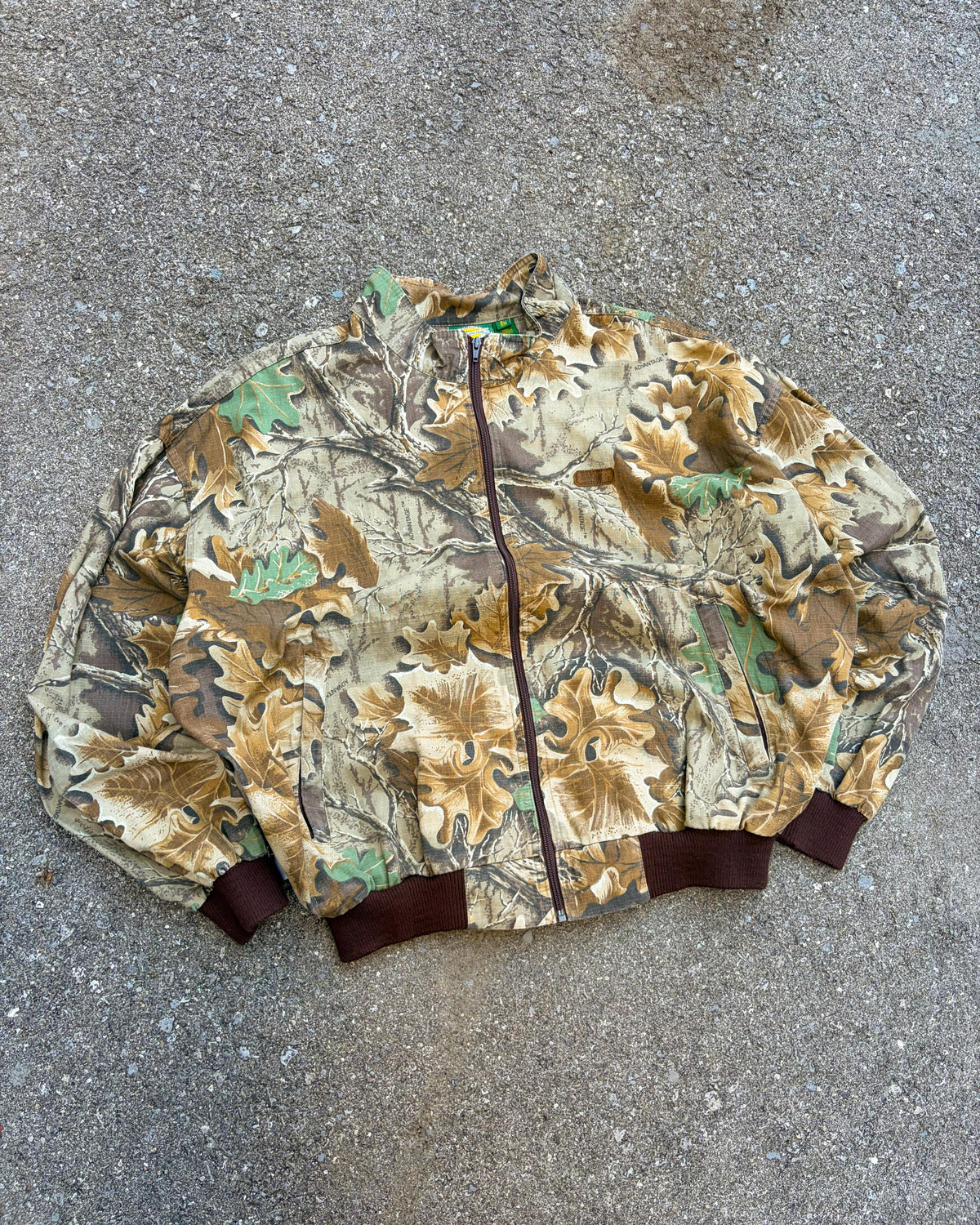 Vintage Cabelas Outdoor Gear Advantage Camo Lightweight Bomber Jacket Size 2XL