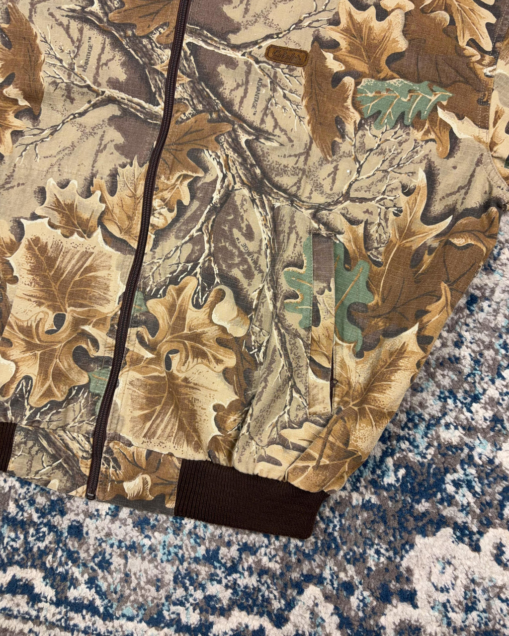 Vintage Cabelas Outdoor Gear Advantage Camo Lightweight Bomber Jacket Size 2XL