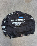 Vintage 2004 Ford Mustang Embroidered Jeff Hamilton Racing Jacket Size XL