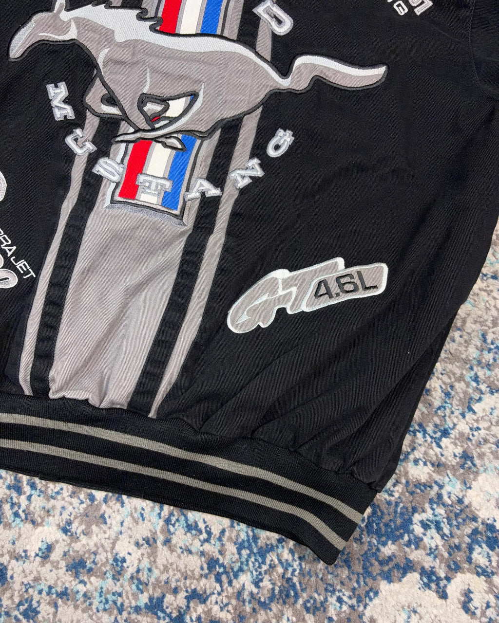 Vintage 2004 Ford Mustang Embroidered Jeff Hamilton Racing Jacket Size XL