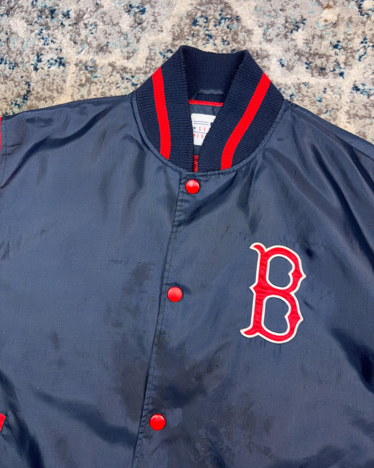Vintage Boston Red Sox MLB Embroidered Patch Windbreaker Bomber Jacket Size Large