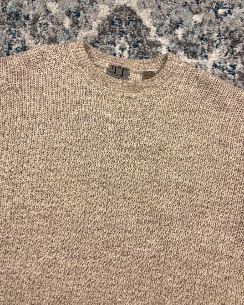 Vintage TT & Company Beige Pullover Knit Sweater Size Large