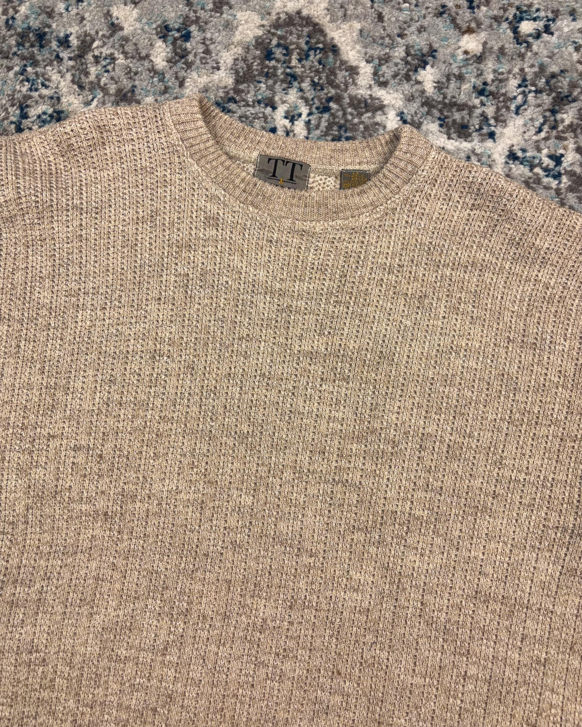 Vintage TT & Company Beige Pullover Knit Sweater Size Large