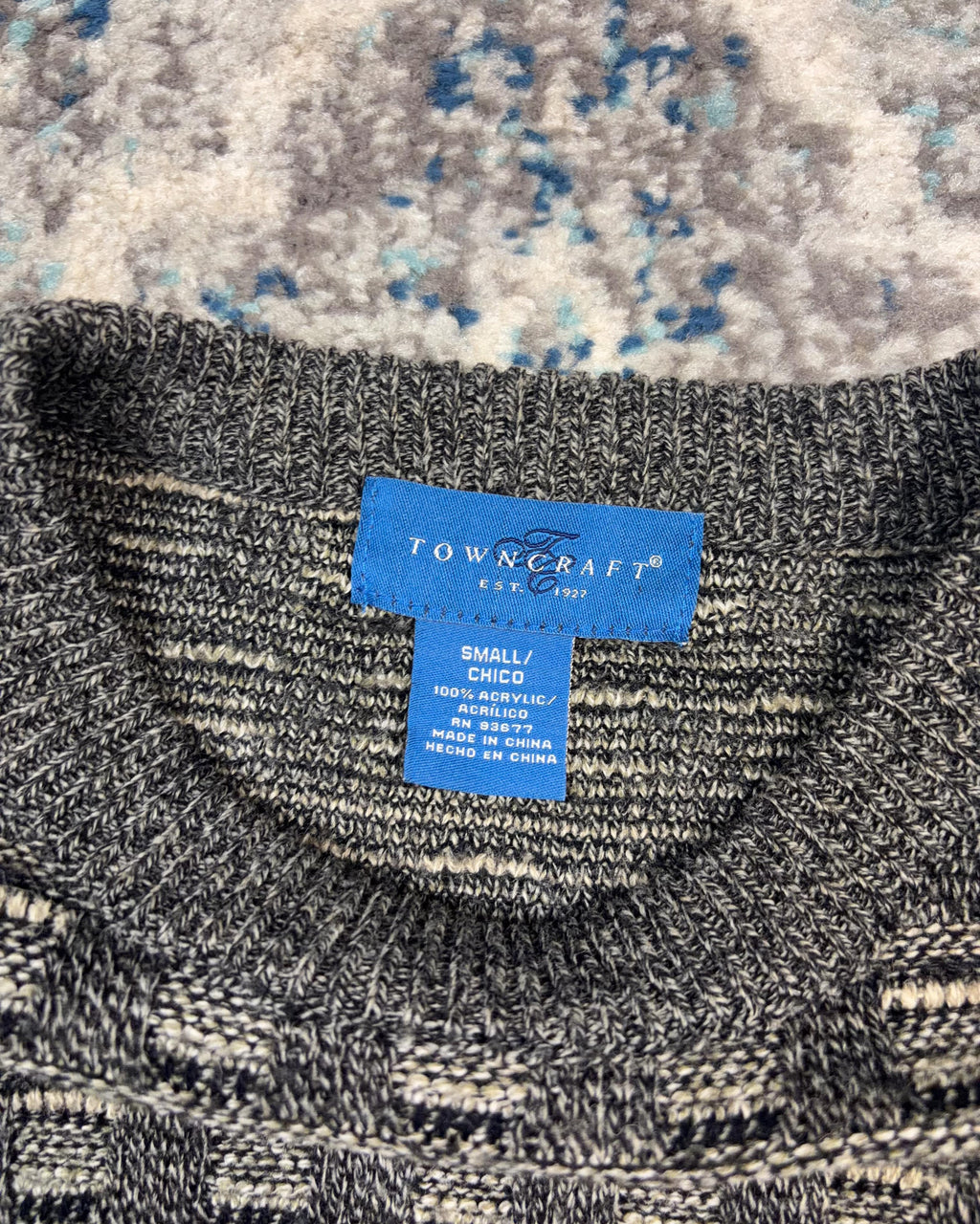 Vintage Towncraft Textured Pattern Pullover Knit Sweater Size Small