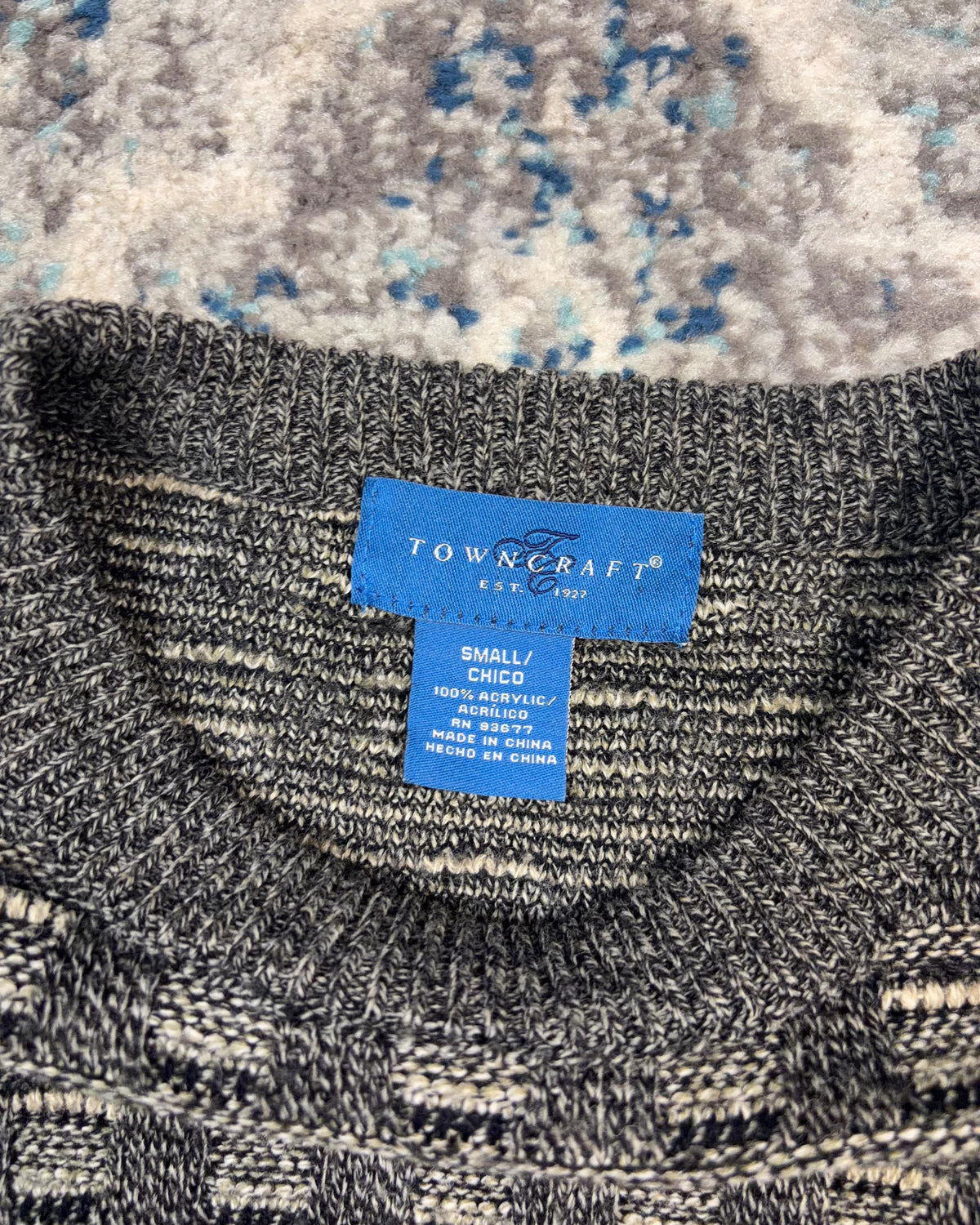 Vintage Towncraft Textured Pattern Pullover Knit Sweater Size Small