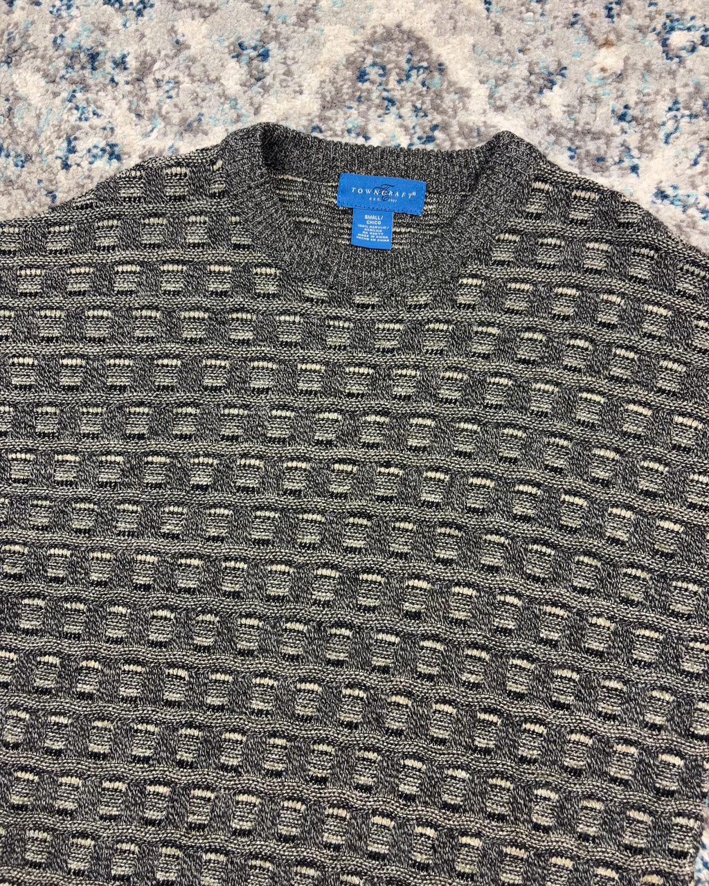 Vintage Towncraft Textured Pattern Pullover Knit Sweater Size Small