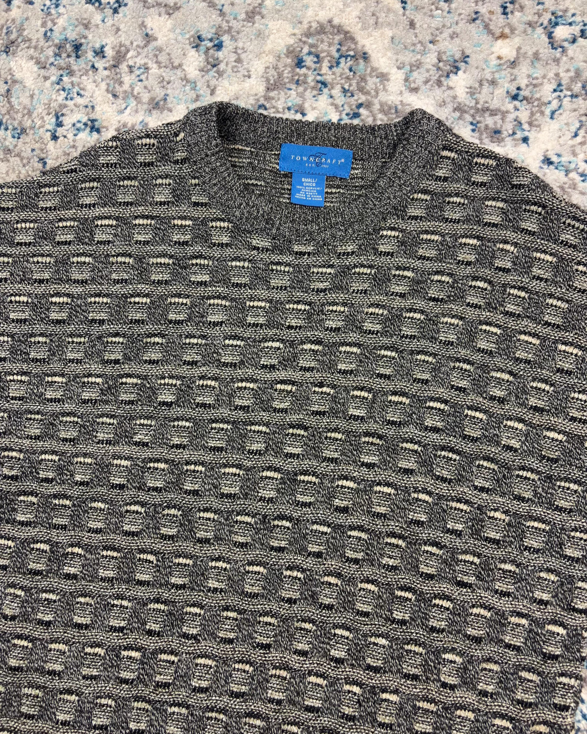 Vintage Towncraft Textured Pattern Pullover Knit Sweater Size Small