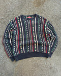 Vintage 90s Stone Haven Striped Textured Pattern Pullover Knit Sweater Size XL