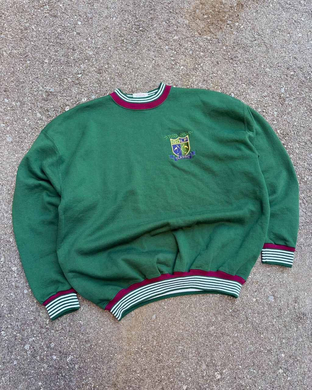 Vintage 90s Golf Classic Embroidered Crest Graphic Pullover Crewneck Sweater Size 2XL
