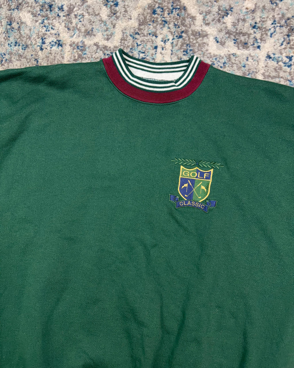 Vintage 90s Golf Classic Embroidered Crest Graphic Pullover Crewneck Sweater Size 2XL