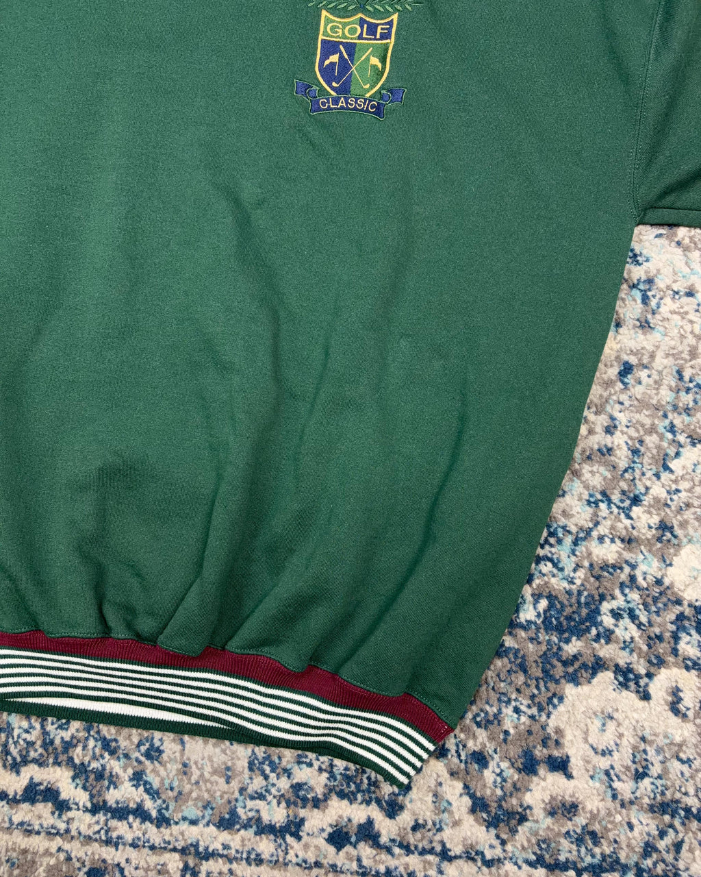 Vintage 90s Golf Classic Embroidered Crest Graphic Pullover Crewneck Sweater Size 2XL