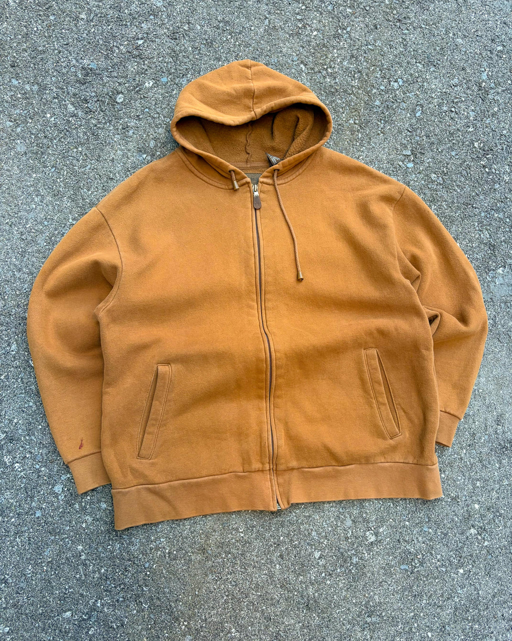 Vintage St. Johns Bay Full Zip Brown Hooded Sweatshirt Size Large