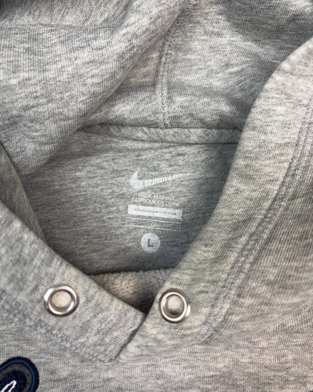 Nike Embroidered Big Swoosh Pullover Hooded Sweatshirt Size Large