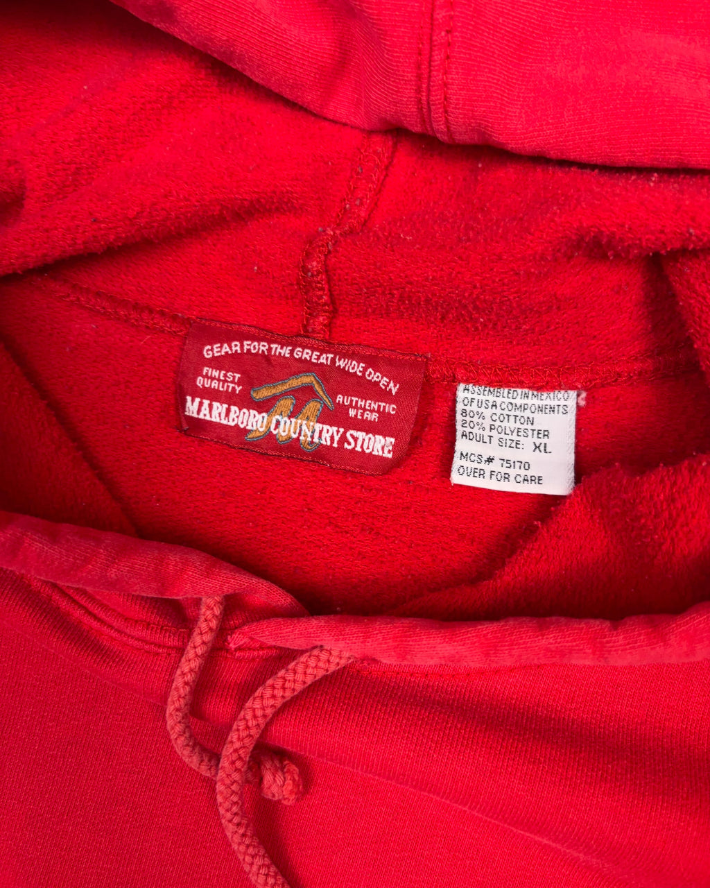 Vintage 90s Marlboro Country Store Blank Pullover Hooded Sweatshirt Size XL