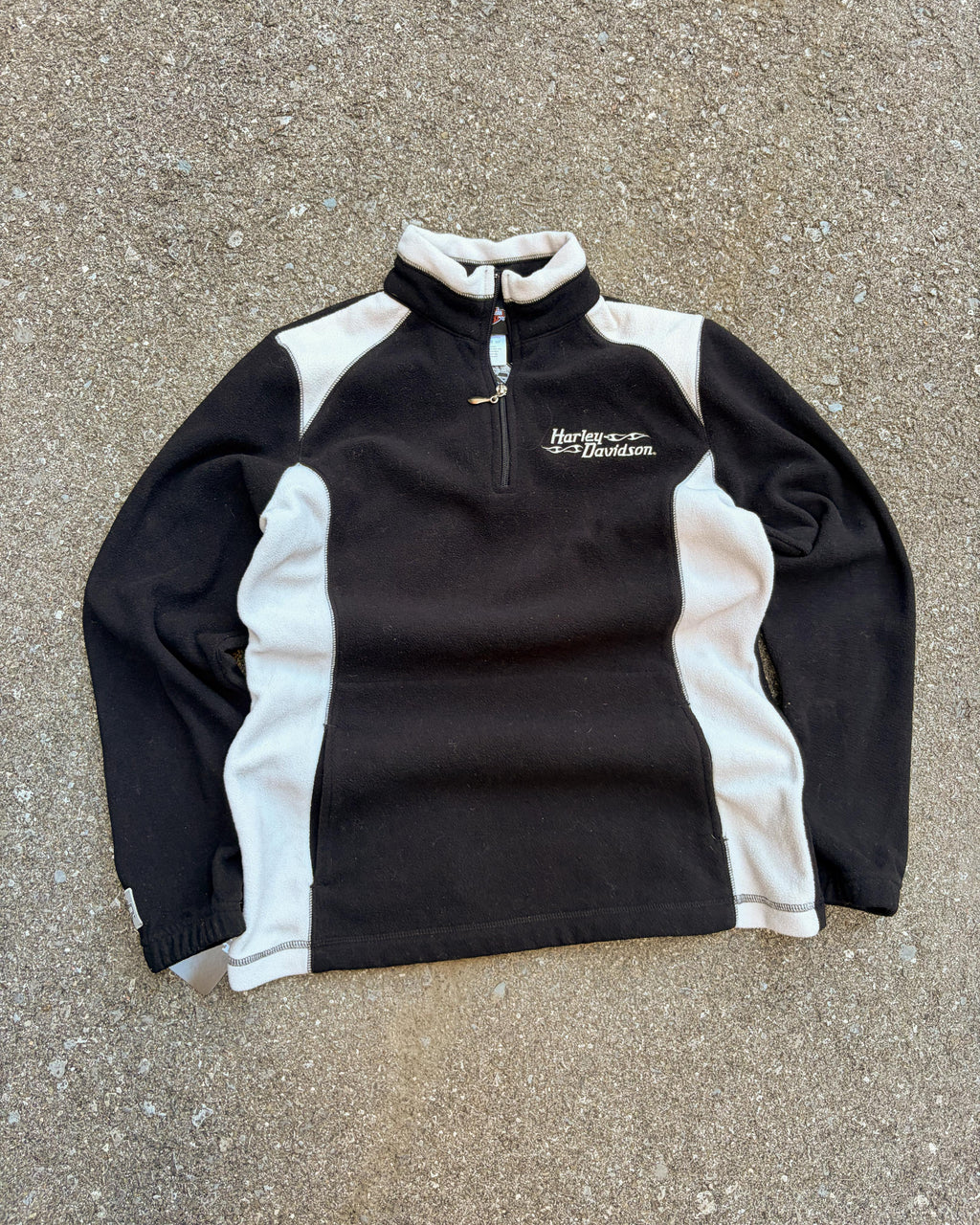 Vintage Womens Harley Davidson Embroidered 1/4 Zip Fleece Sweatshirt Size Small