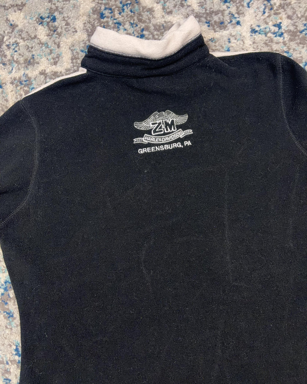 Vintage Womens Harley Davidson Embroidered 1/4 Zip Fleece Sweatshirt Size Small
